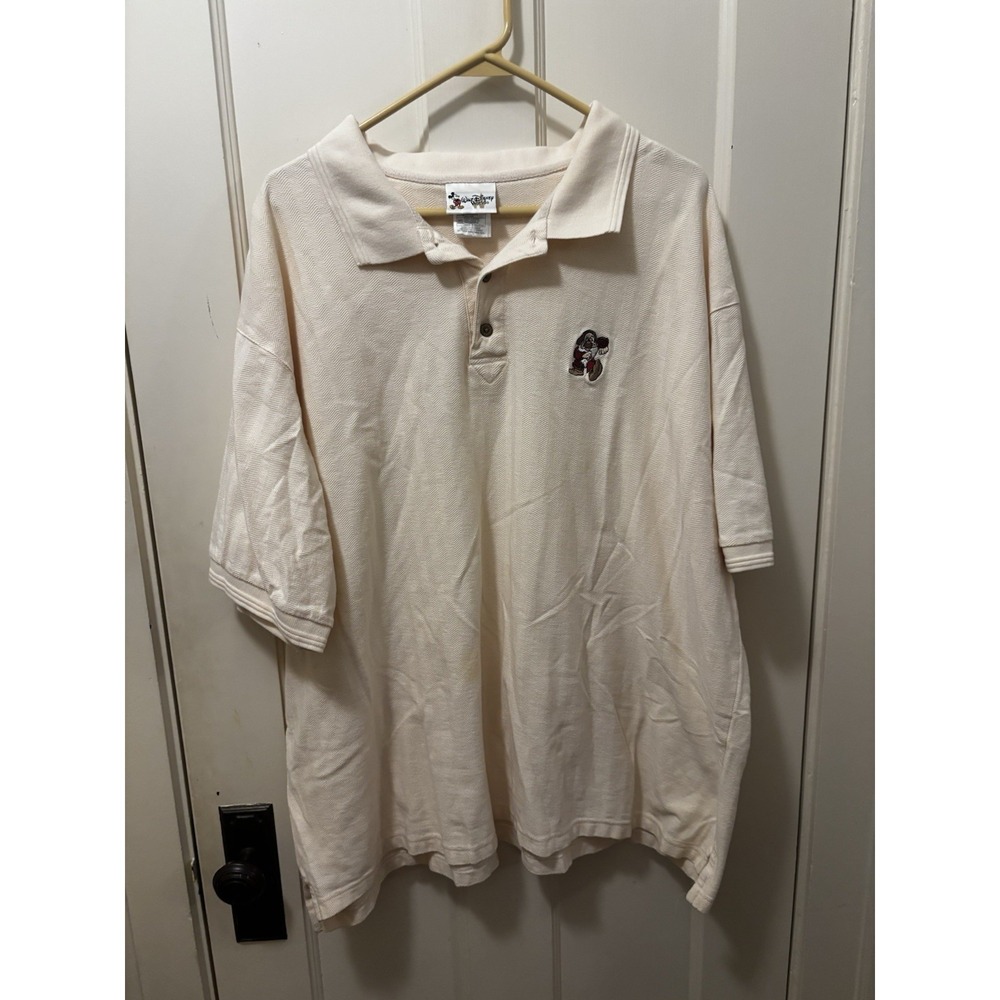Vintage Disney Golf Polo Collection Men's XXXL Grumpy Tan Shirt Embroidered